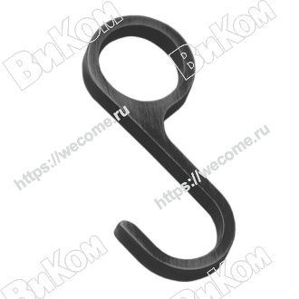 Оптом купить Крючок для рейлинга замкнутый, черный матовый R-KR-D BL в мебельная фурнитура оптом и в розницу ВиКом.