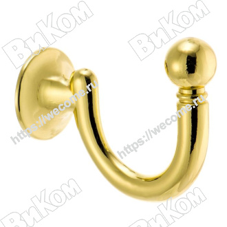 Оптом купить Крючок KR 0150 ОТ, однорожковый, золото (20х50х40 мм) KERRON (80*) в мебельная фурнитура оптом и в розницу ВиКом.