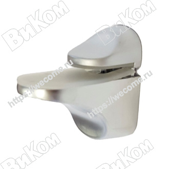 Оптом купить Полкодержатель пеликан 152 ZY 56мм, матовый хром (24*) в мебельная фурнитура оптом и в розницу ВиКом.