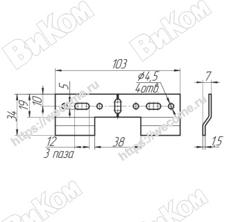 Оптом купить Планка для подвески 100мм цинк (200*) Иж в мебельная фурнитура оптом и в розницу ВиКом.