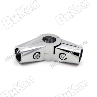 Оптом купить Держатель рейлинга 16 мм 2-х трубный угловой регулируемый UNO22/R-43 (150) (под заказ) в мебельная фурнитура оптом и в розницу ВиКом.