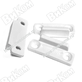 Оптом купить Ограничитель хода двери Mesan типа L (45х16х3,5мм) пластик, (ST) белый (500*) в мебельная фурнитура оптом и в розницу ВиКом.
