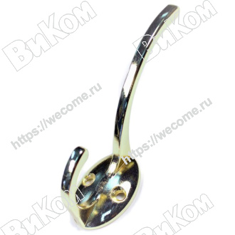 Оптом купить Крючок-вешалка литой, золото (72*) в мебельная фурнитура оптом и в розницу ВиКом.