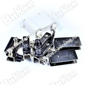 Оптом купить Стеклодержатель хром, 2 двери, автомат защелка (100*) в мебельная фурнитура оптом и в розницу ВиКом.