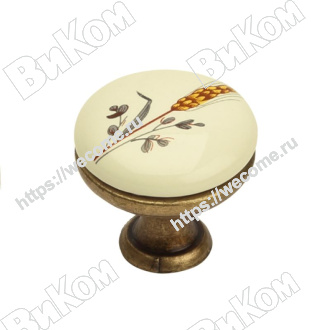 Оптом купить Ручка кнопка К8005 антик бронза керамика (Под заказ) в мебельная фурнитура оптом и в розницу ВиКом.