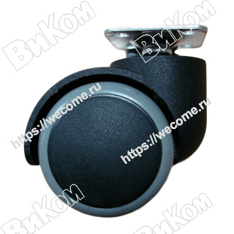 Оптом купить Опора колесная (мебельное колесо) 50 мм с пятой Обрезиненная усиленная (5, 200*) ВК в мебельная фурнитура оптом и в розницу ВиКом.