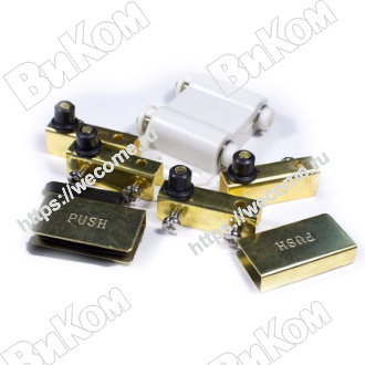 Оптом купить Стеклодержатель золото, 2 двери, автомат защелка (50*) в мебельная фурнитура оптом и в розницу ВиКом.