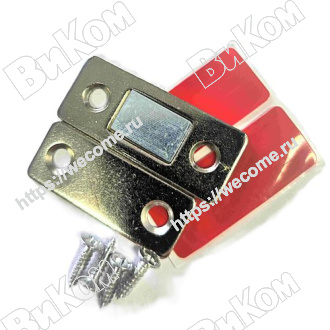 Оптом купить Магнитная защелка плоская 42х17х2,0 мм (неодимовый) (10, 200*) в мебельная фурнитура оптом и в розницу ВиКом.