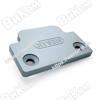 Оптом купить Ограничитель хода двери Mesan прямой (45х30х3,5мм) пластик, (ST) серый  (500*) в мебельная фурнитура оптом и в розницу ВиКом.