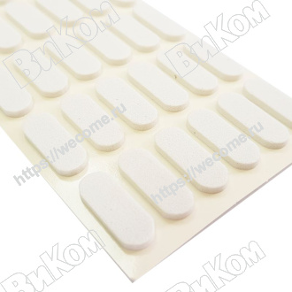 Оптом купить Демпфер 22х8х2 мм самоклеящийся PC 2871 белый овальный (лист 30шт.) (25*) в мебельная фурнитура оптом и в розницу ВиКом.