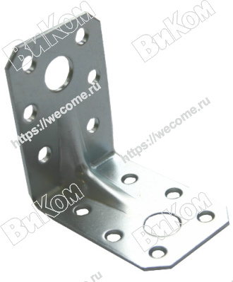 Оптом купить Уголок крепежный 50*50*35*2,0 усиленный цинк (100*) в мебельная фурнитура оптом и в розницу ВиКом.