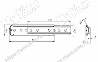Оптом купить Соединитель 548, (салазки) ГОЦ (50*) в мебельная фурнитура оптом и в розницу ВиКом.