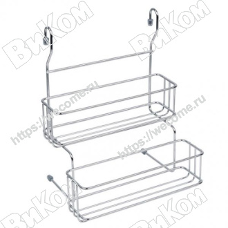 Оптом купить Полка МХ-068 двойная для баночек 240*195*295 хром в мебельная фурнитура оптом и в розницу ВиКом.