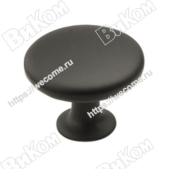 Оптом купить Ручка кнопка H76, черная, d=30мм в мебельная фурнитура оптом и в розницу ВиКом.
