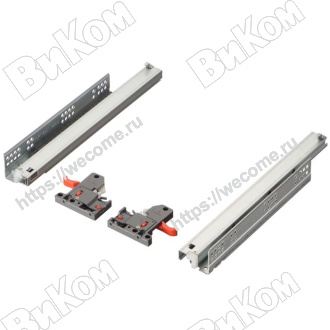 Оптом купить Направляющие скрытого монтажа 400 мм. 3D рег LEMAX (10*) NS-FK-002-400-3D, с доводчиком в мебельная фурнитура оптом и в розницу ВиКом.