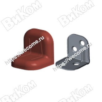 Оптом купить Уголок крепежный с пластик крышкой кр. дерево (8) большой в мебельная фурнитура оптом и в розницу ВиКом.
