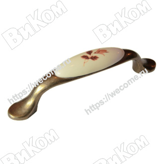 Оптом купить Ручка скоба К7456Е бронза керамика 96 мм (Под заказ) в мебельная фурнитура оптом и в розницу ВиКом.