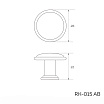 Оптом купить Ручка кнопка RK-015 AB 27 мм, античная бронза KERRON (100*) в мебельная фурнитура оптом и в розницу ВиКом.