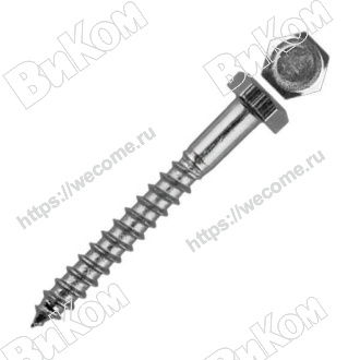 Оптом купить Шуруп М6х30 для деревянных лаг глухарь DIN571, цинк (800*) в мебельная фурнитура оптом и в розницу ВиКом.