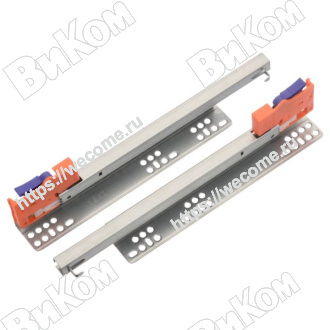 Оптом купить Направляющие скрытого монтажа 300 мм. LEMAX (15*), с доводчиком в мебельная фурнитура оптом и в розницу ВиКом.