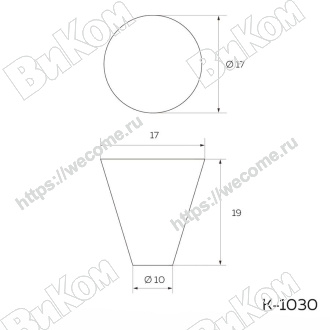 Оптом купить Ручка кнопка К-1030, хром KERRON (150*) в мебельная фурнитура оптом и в розницу ВиКом.