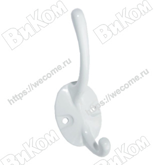 Оптом купить Крючок вешалка №26 белый (30*) в мебельная фурнитура оптом и в розницу ВиКом.