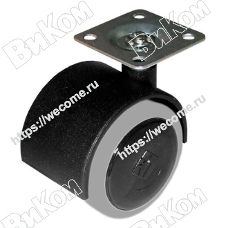 Оптом купить Опора колесная (мебельное колесо) 50 мм с пятой Мягкий ход, Россия (100*) в мебельная фурнитура оптом и в розницу ВиКом.
