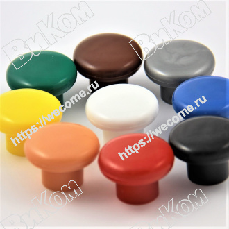 Оптом купить Ручка кнопка пластик, красный (100*) в мебельная фурнитура оптом и в розницу ВиКом.