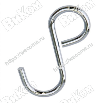 Оптом купить Крючок для рейлинга замкнутый S-обр., хром LE 311D (5 шт в компл) в мебельная фурнитура оптом и в розницу ВиКом.