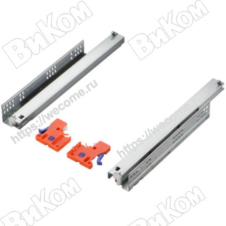 Оптом купить Направляющие скрытого монтажа 500мм (4/4, рег.пл) LEMAX (10*) NS-FK-002-500, с доводчиком в мебельная фурнитура оптом и в розницу ВиКом.