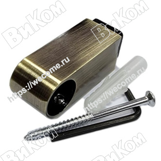 Оптом купить Держатель рейлинга 16 мм (прямой,модерн), античная бронза (40*) в мебельная фурнитура оптом и в розницу ВиКом.