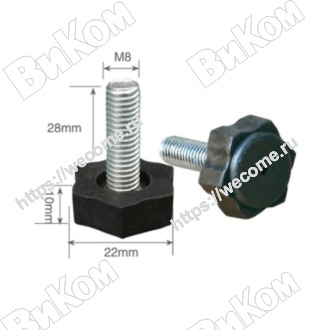 Оптом купить Опора М8х L= 24  мм, D22xH24 (100, 1000*) в мебельная фурнитура оптом и в розницу ВиКом.