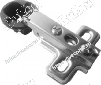 Оптом купить Петля для стекла накладная с заглушкой хром (2, 250*) в мебельная фурнитура оптом и в розницу ВиКом.