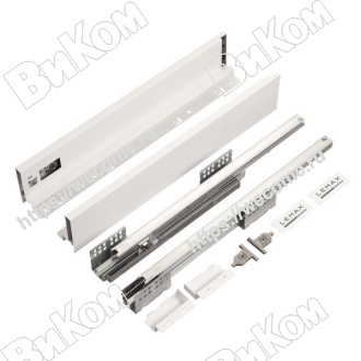 Оптом купить Система выдвижения Lembox, H=167, 450 мм, белый (Lembox-167-450-WT) с доводчиком в мебельная фурнитура оптом и в розницу ВиКом.