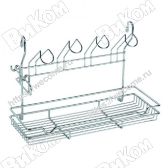 Оптом купить Полка МХ-420 комбинированная, 390х185х270, хром в мебельная фурнитура оптом и в розницу ВиКом.