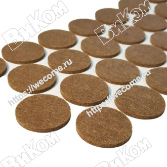 Оптом купить Подпятник фетровый круглый 28 мм коричневый (лист 28шт.) в мебельная фурнитура оптом и в розницу ВиКом.