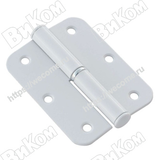 Оптом купить Петля накладная ПН1-85 правая полимер белая (60*) (Под заказ) в мебельная фурнитура оптом и в розницу ВиКом.