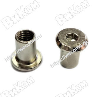 Оптом купить Гайка эриксона М8х14, глухая (5мм). цинк (2000*) в мебельная фурнитура оптом и в розницу ВиКом.