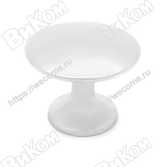 Оптом купить Ручка кнопка 306А, белая d=30мм (80*) в мебельная фурнитура оптом и в розницу ВиКом.