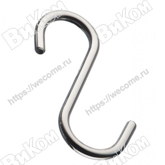 Оптом купить Крючок для рейлинга, малый, 45х50мм, хром, с защелкой (100,2000*) в мебельная фурнитура оптом и в розницу ВиКом.