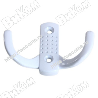 Оптом купить Крючок вешалка №10 белый (100*) в мебельная фурнитура оптом и в розницу ВиКом.