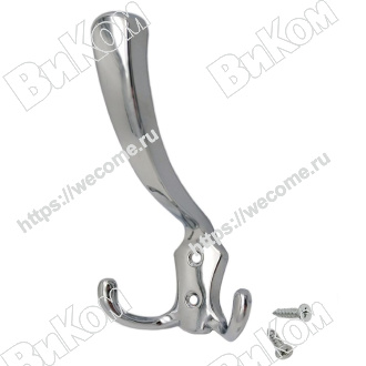 Оптом купить Крючок 827 А, хром (22*) Соллер в мебельная фурнитура оптом и в розницу ВиКом.