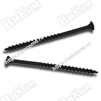 Оптом купить Саморез 3,8х64 потай, крупная резьба, оксид (15кг* 4233шт) в мебельная фурнитура оптом и в розницу ВиКом.