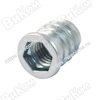 Оптом купить Футорка металлическая, M6х12, оцинкованная, BU612 MP, мдм в мебельная фурнитура оптом и в розницу ВиКом.