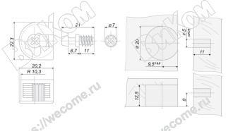 Оптом купить Эксцентрик в пластиковом корпусе, бежевый. (Bg) и дюбель, ST01/49/3/Bg/01 в мебельная фурнитура оптом и в розницу ВиКом.