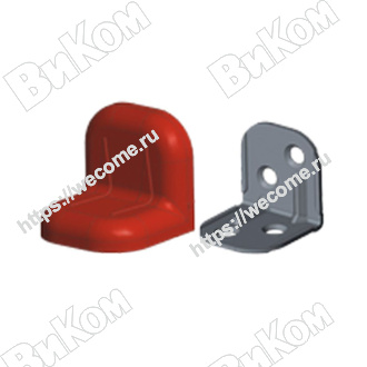 Оптом купить Уголок крепежный с пластик крышкой кр. дерево светлый (3) большой в мебельная фурнитура оптом и в розницу ВиКом.