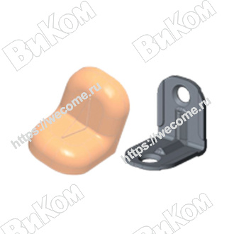 Оптом купить Уголок крепежный с пластик крышкой дуб обливной (16) малый в мебельная фурнитура оптом и в розницу ВиКом.