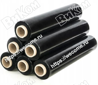 Оптом купить Стрейч-пленка черный 500мм (23 мкм) 1,8кг (6*) в мебельная фурнитура оптом и в розницу ВиКом.