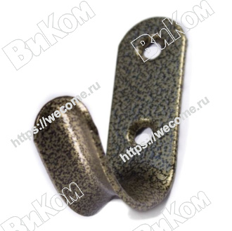 Оптом купить Крючок вешалка однорожковый №7, АБр (300*) в мебельная фурнитура оптом и в розницу ВиКом.