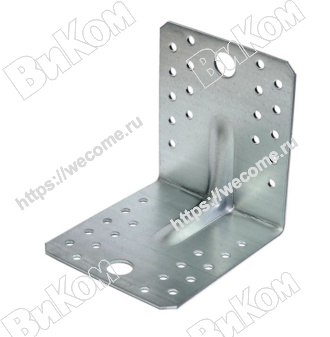 Оптом купить Уголок крепежный 105*105*90*2,0 усиленный цинк (25*) в мебельная фурнитура оптом и в розницу ВиКом.